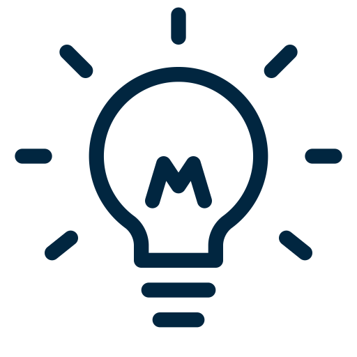 A dark blue lightbulb icon representing digital innovation and smarter insights.