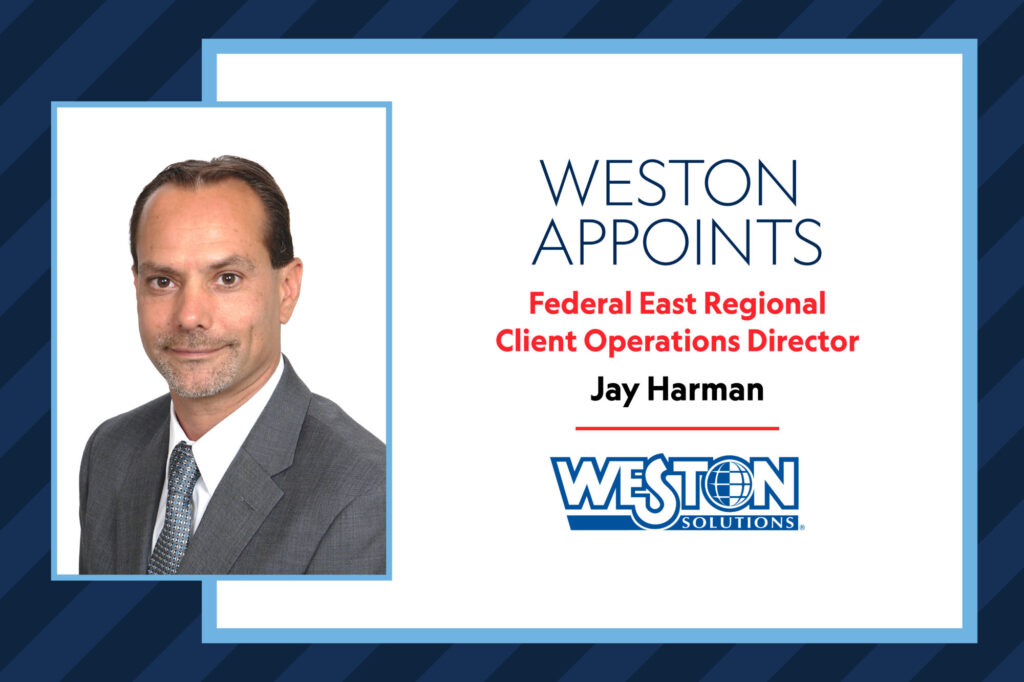 A professional headshot of Jay Harman, who has been appointed as the Federal East Regional Client Operations Director for Weston Solutions.